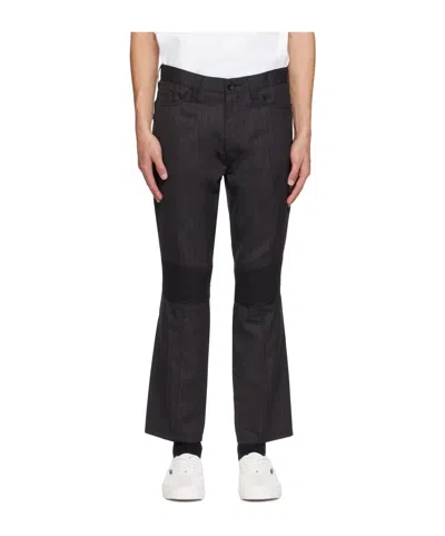 Junya Watanabe Cropped Smocked-panel Trousers In Black