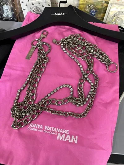 Pre-owned Junya Watanabe Crystal Muti Chain (wallet Chain/necklace) In Silver