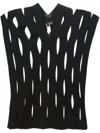 Junya Watanabe Cut-out Knitted Top In Black