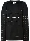 Junya Watanabe Cut-out Studded Sweater In Black