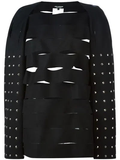 Junya Watanabe Cut-out Studded Sweater In Black