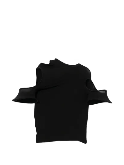 Junya Watanabe Cut-out Asymmetric Top In Black