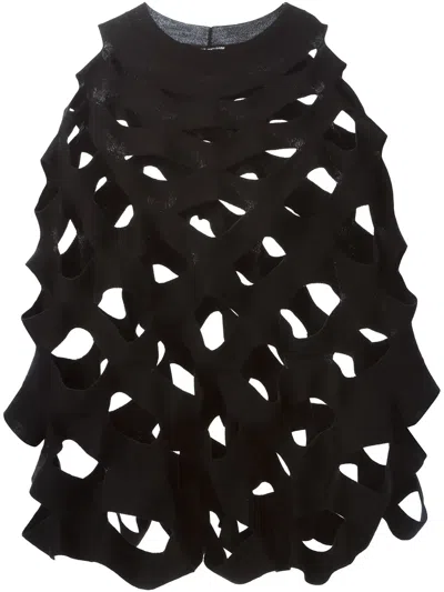 Junya Watanabe Cutout Poncho In Black