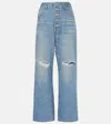 Junya Watanabe Distressed Straight-leg Jeans In Blue