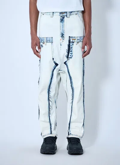 Junya Watanabe Deconstructed Panelled Denim Trousers In White