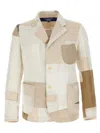 Junya Watanabe Notched Lapel Patchwork Blazer In Multi