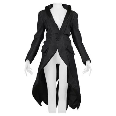 Pre-owned Junya Watanabe Denim & Black Satin Coat 2007
