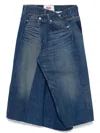 Junya Watanabe Skirt With Back Pockets And Contrast Stitching In Blue