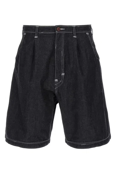 Junya Watanabe Denim Bermuda Shorts In Black