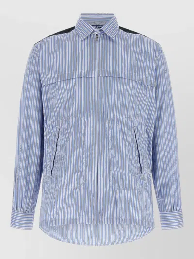 Junya Watanabe Denim Panel Shirt Jacket Button Cuffs In Blue