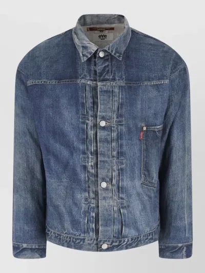 Junya Watanabe Denim Shirt Adjustable Strap Long Sleeves Pocket In Blue
