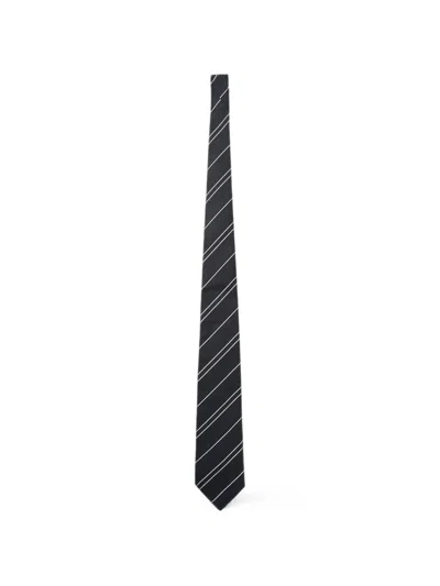 Junya Watanabe Diagonal-stripe Tie In Black