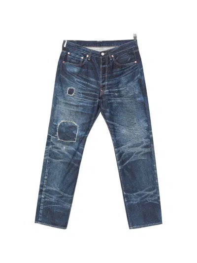 Junya Watanabe Distressed Denim Jeans In Blue
