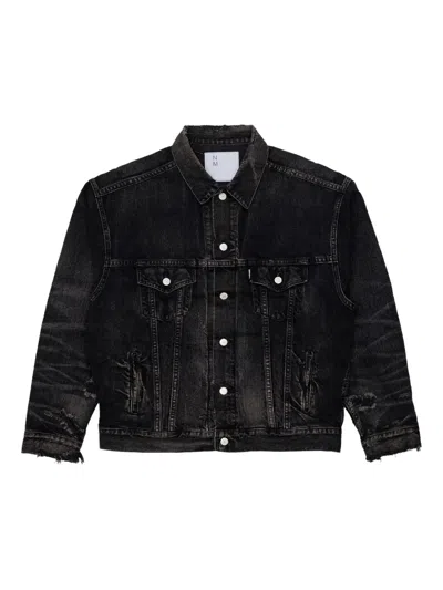 Junya Watanabe Distressed-finish Denim Jacket In Black