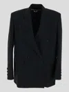 Junya Watanabe Unfinished-effect Open-back Blazer In Black