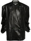 Junya Watanabe Double-breasted Blazer With Curled Sleeves Blazer And Suits In Black