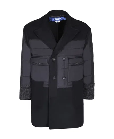 Junya Watanabe Double-breasted Spliced Coat In Black