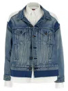 Junya Watanabe Double-layer Denim Front Shirt Jacket In Blue