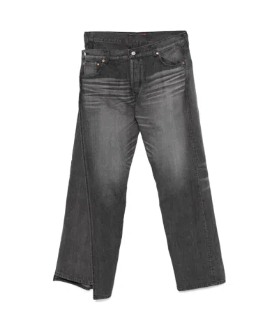 Junya Watanabe Double-waisted Jeans In Black