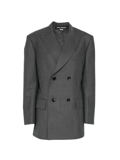 Junya Watanabe Double-breasted Peak-lapels Blazer In Gray