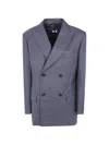 Junya Watanabe Double-breasted Wool Blazer In Multi