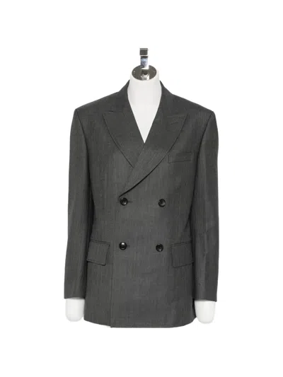 Junya Watanabe Double-breasted Wool Blazer In Gray