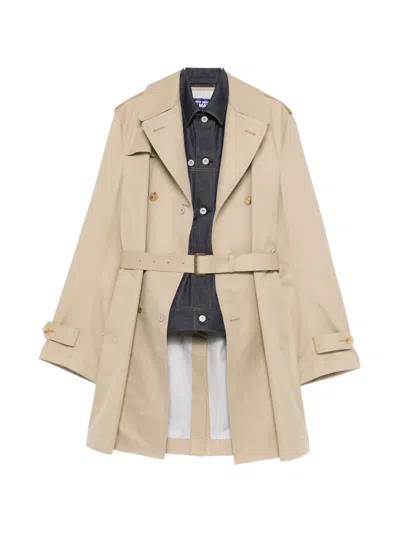 Junya Watanabe Cotton Double-breasted Coat In Multi