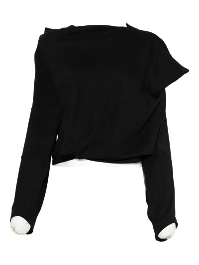 Junya Watanabe Draped Blouse In Black