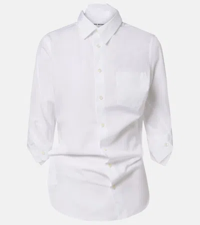 Junya Watanabe Draped Cotton Poplin Shirt In White