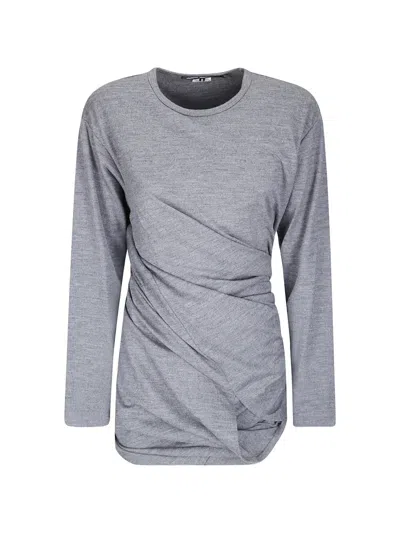 Junya Watanabe Draped Long-sleeve T-shirt In Gray