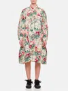 Junya Watanabe Flower Pattern Printed Shirt Dress In Weiss