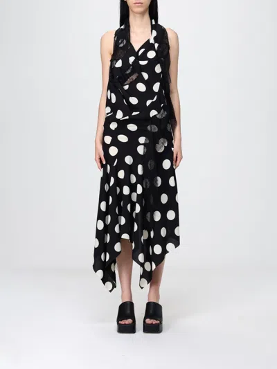 JUNYA WATANABE JUNYA WATANABE POLKA DOT CRÊPE ASYMMETRIC DRESS,I19903002