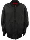 Junya Watanabe Oversized Bomber Jacket With Ruched Sleeves In 黑色