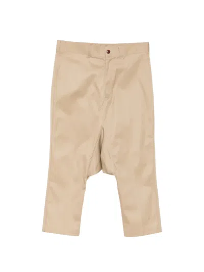 Junya Watanabe Drop-crotch Cropped Trousers In Pink