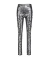 Junya Watanabe Metallic High Waist Slim Fit Leggings In Silver