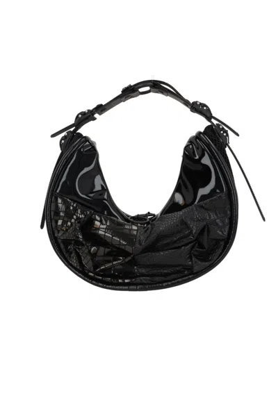 Junya Watanabe Embossed Top Handle Bag In Black