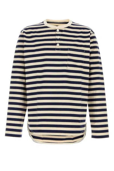 Junya Watanabe Embroidered Oversized Cotton T-shirt In Blue