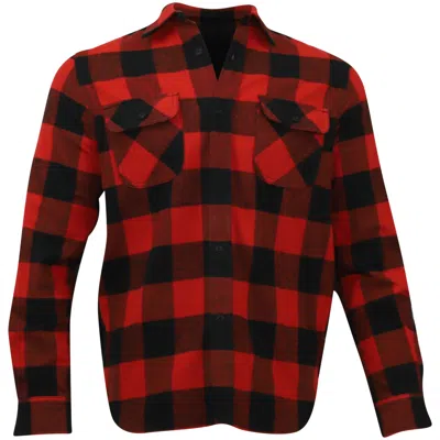 Junya Watanabe Eye By  Comme Des Garcons Man Plaid Flannel Button Front Long Sleeve Shirt In Red And