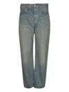 Junya Watanabe Faded Logo-patch Jeans In Blue