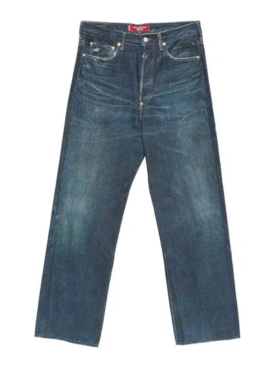 Junya Watanabe Faded-effect Straight-leg Jeans In Blue