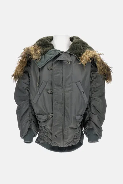 Junya Watanabe Faux Fur Bomber Jacket In Brown