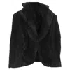 Junya Watanabe Faux Fur Clear Pvc Insert Blazer Coat In Black