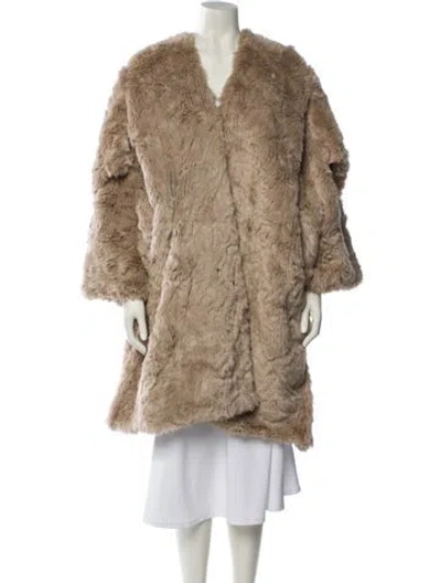 Pre-owned Junya Watanabe Faux Fur Coat In Neutral