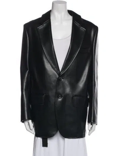 Pre-owned Junya Watanabe Faux Leather Blazer In Blue