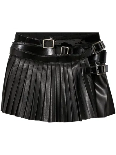 Junya Watanabe Black Layered Miniskirt In 1 Black/black