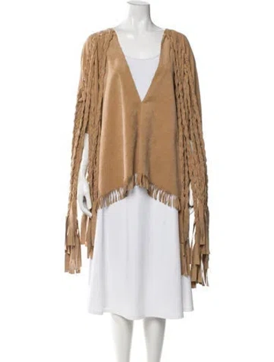 Pre-owned Junya Watanabe Faux Leather Striped Jacket In Neutrals