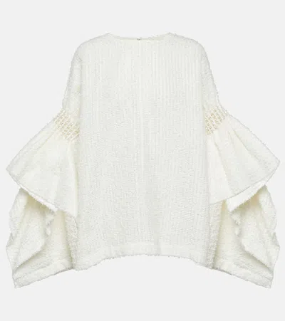 Junya Watanabe Faux Pearl-embellished Oversized Top In White