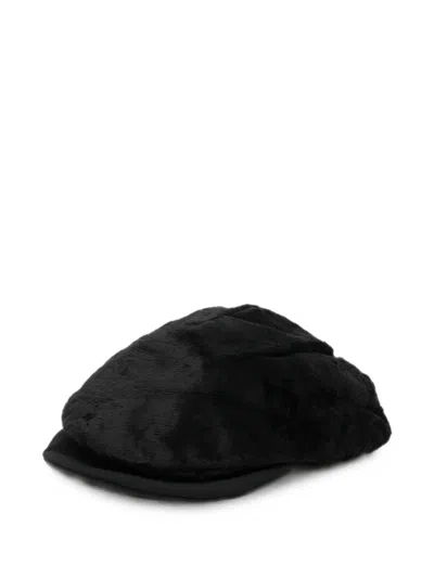 Junya Watanabe Faux-fur Flat Cap In Black