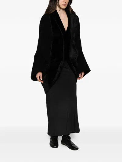 Junya Watanabe Faux-fur Trim Jacket In Black