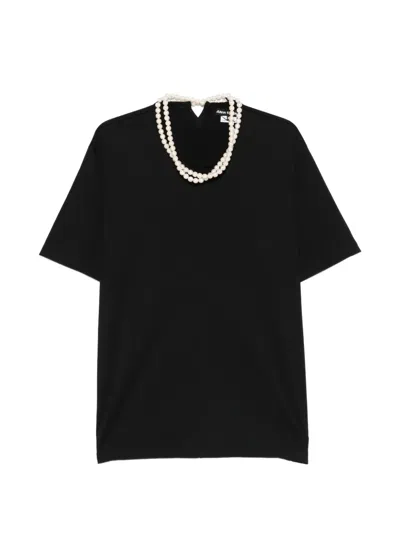Junya Watanabe 모조 펄 티셔츠 In Black